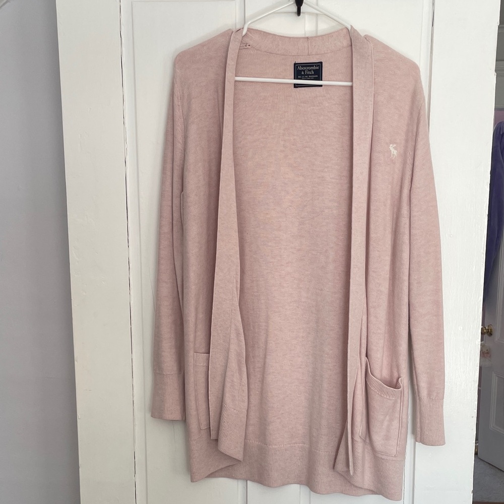 Abercrombie & Fitch Women's Pink Cardigan Sweater Duster